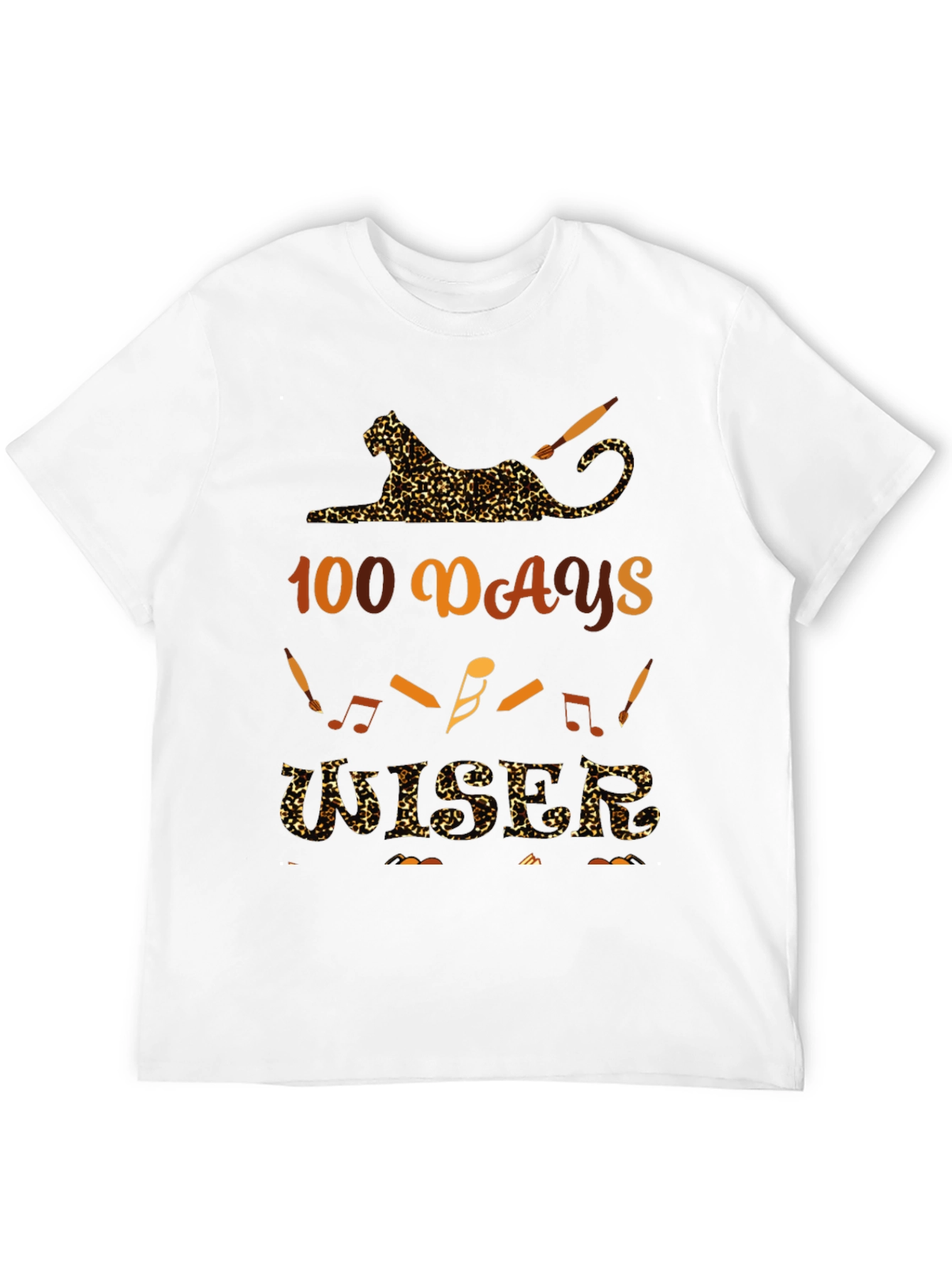 100 Days Musician Leopard Print T-Shirt