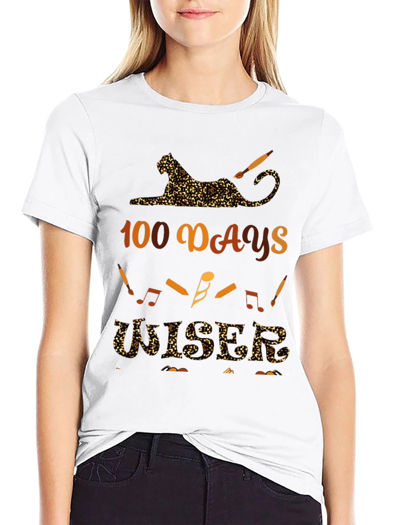 100 Days Musician Leopard Print T-Shirt