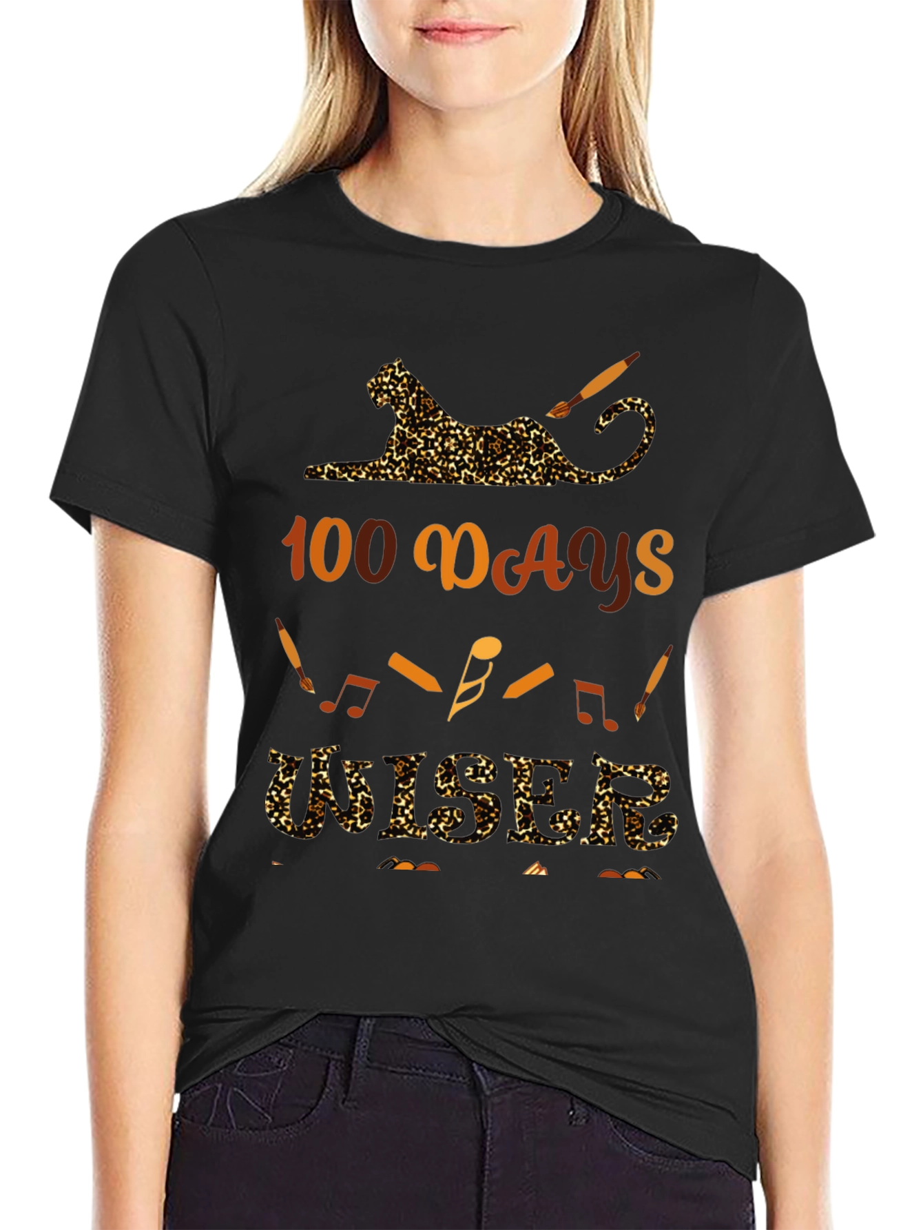 100 Days Musician Leopard Print T-Shirt