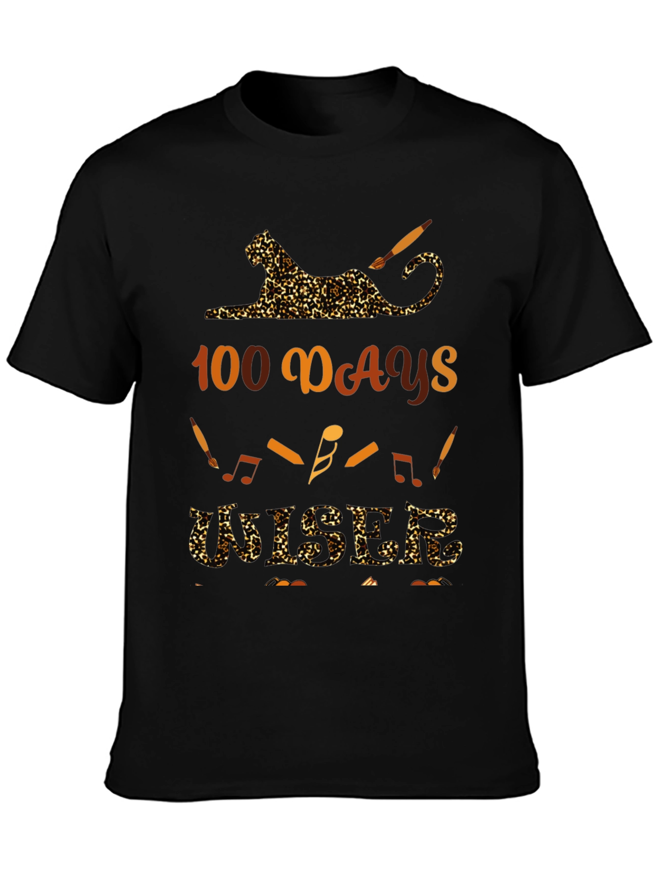 100 Days Musician Leopard Print T-Shirt