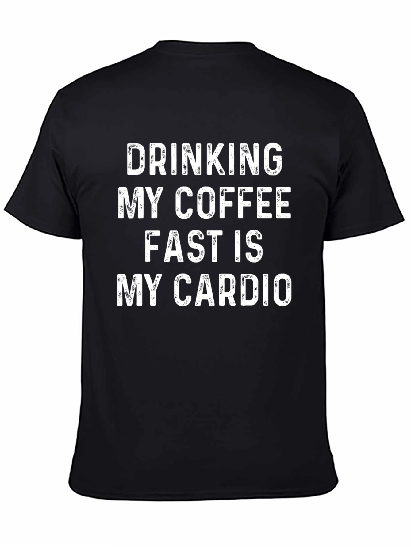 Funny Coffee Cardio Black Graphic T-Shirt
