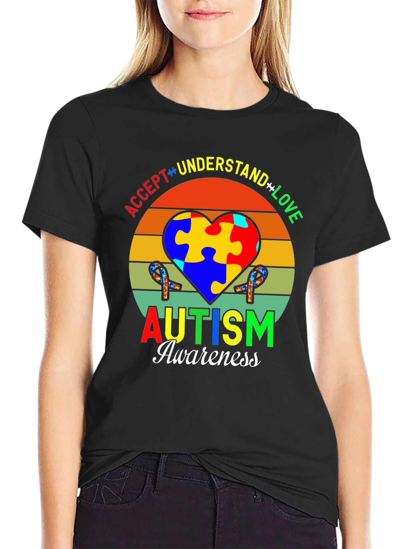 Autism Awareness T-Shirt - Accept Understand Love