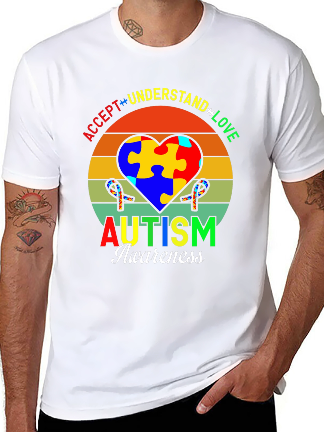 Autism Awareness T-Shirt - Accept Understand Love