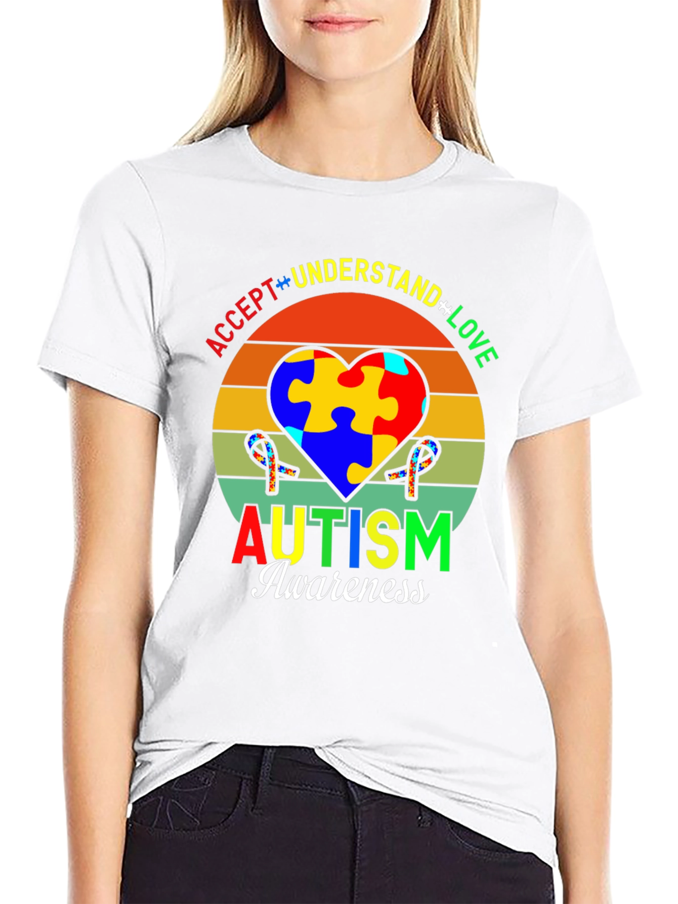 Autism Awareness T-Shirt - Accept Understand Love