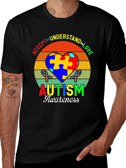Autism Awareness T-Shirt - Accept Understand Love