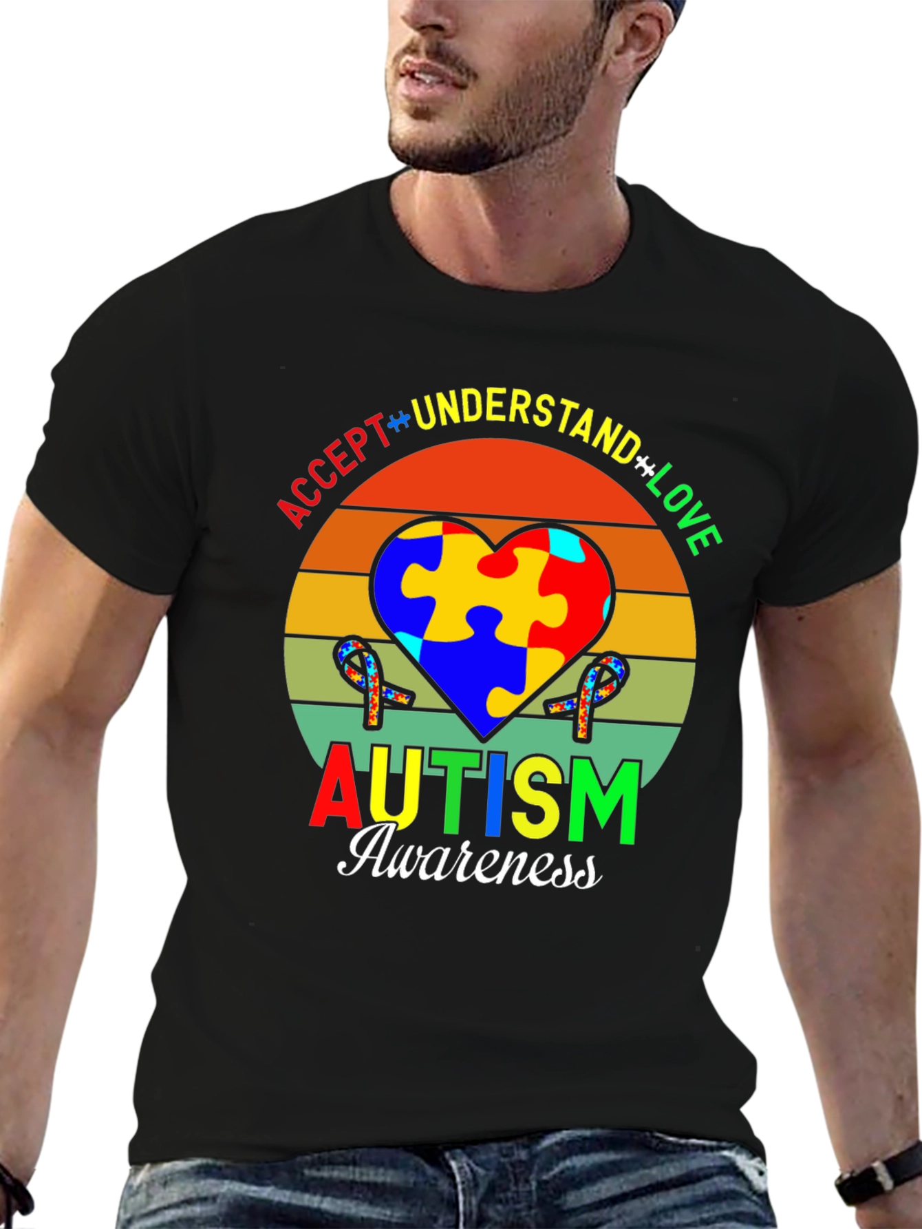 Autism Awareness T-Shirt - Accept Understand Love