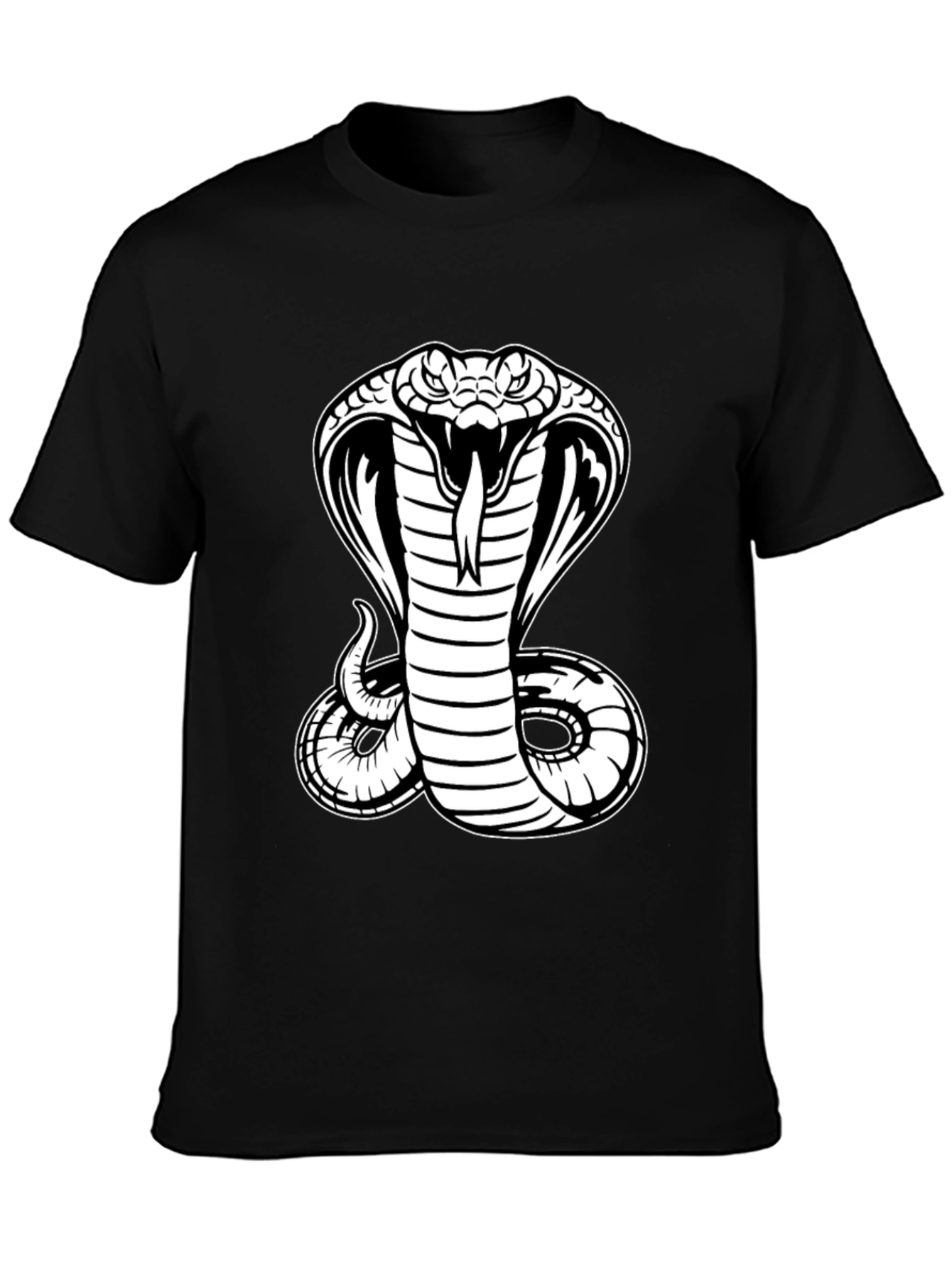 Black T-Shirt with Cobra Graphic