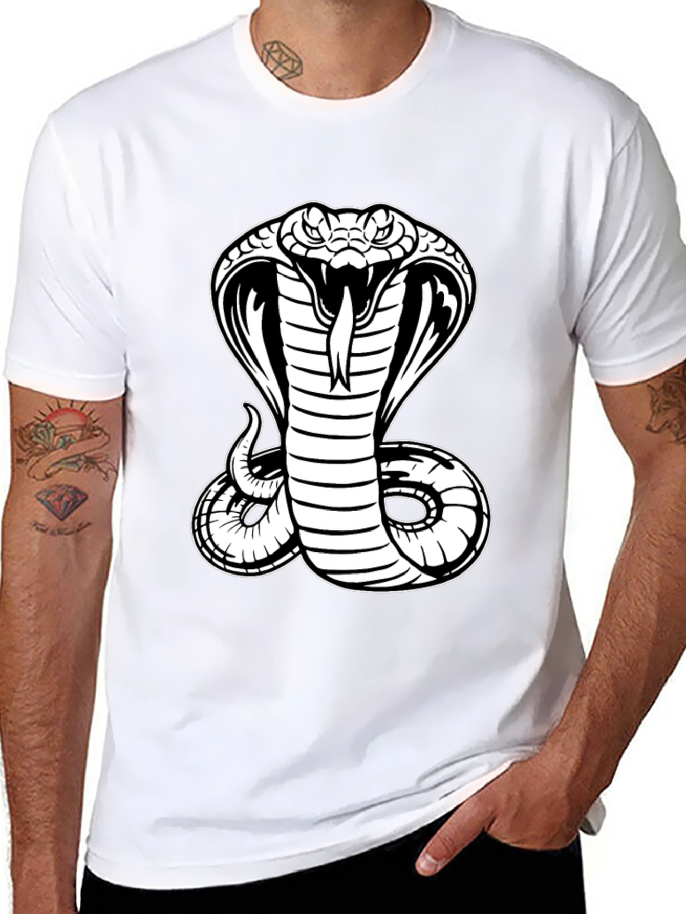 Black T-Shirt with Cobra Graphic