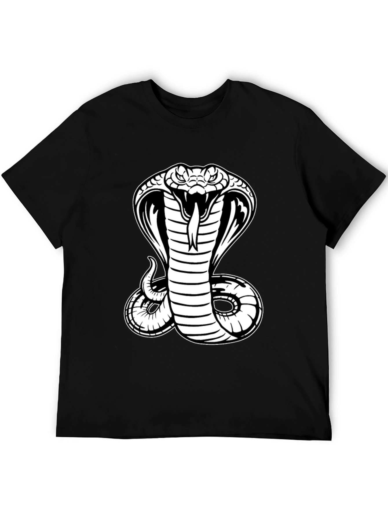 Black T-Shirt with Cobra Graphic