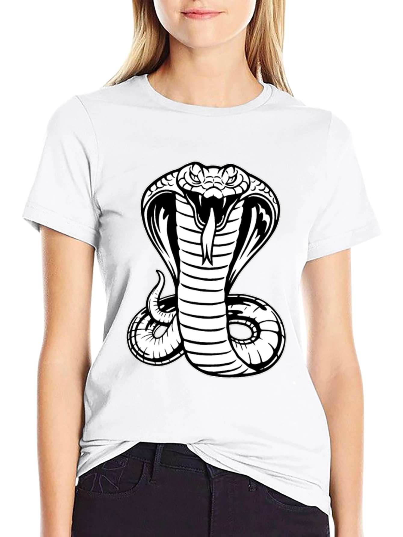 Black T-Shirt with Cobra Graphic