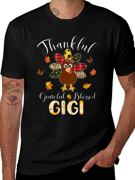 Thankful Grateful Blessed Gigi Thanksgiving T-Shirt