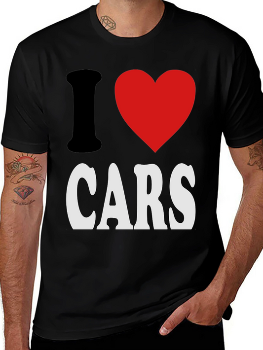 I Love Cars T-Shirt - Black Graphic Tee