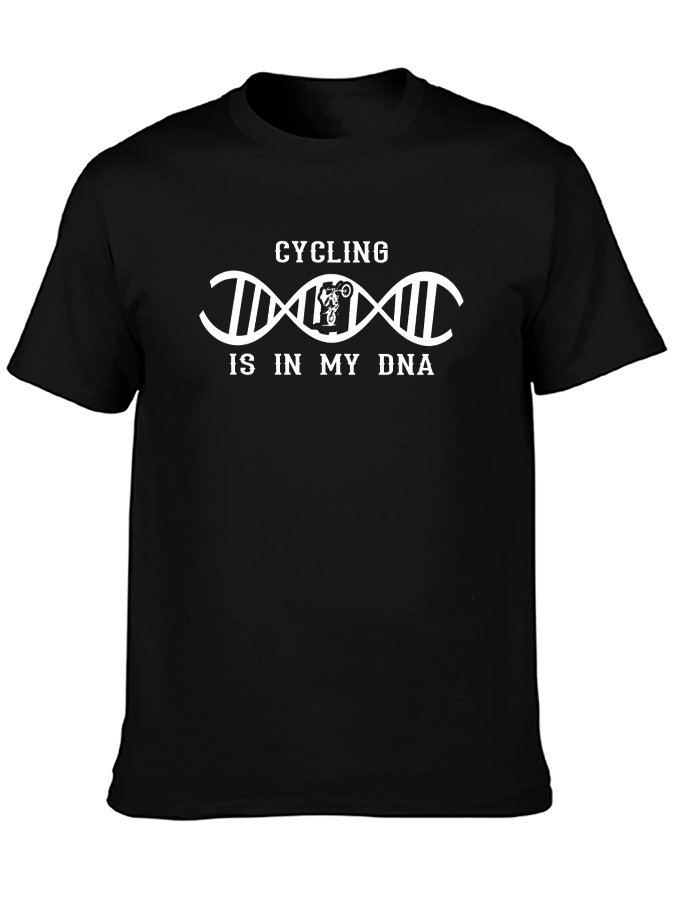 Cycling DNA Graphic Tee - Black Cotton T-Shirt