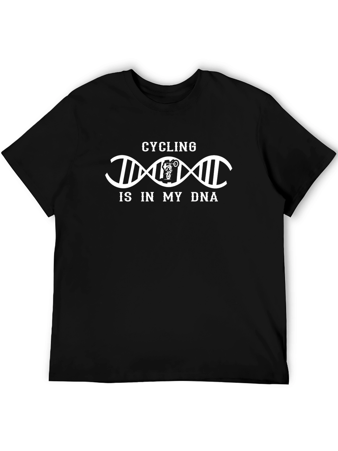 Cycling DNA Graphic Tee - Black Cotton T-Shirt