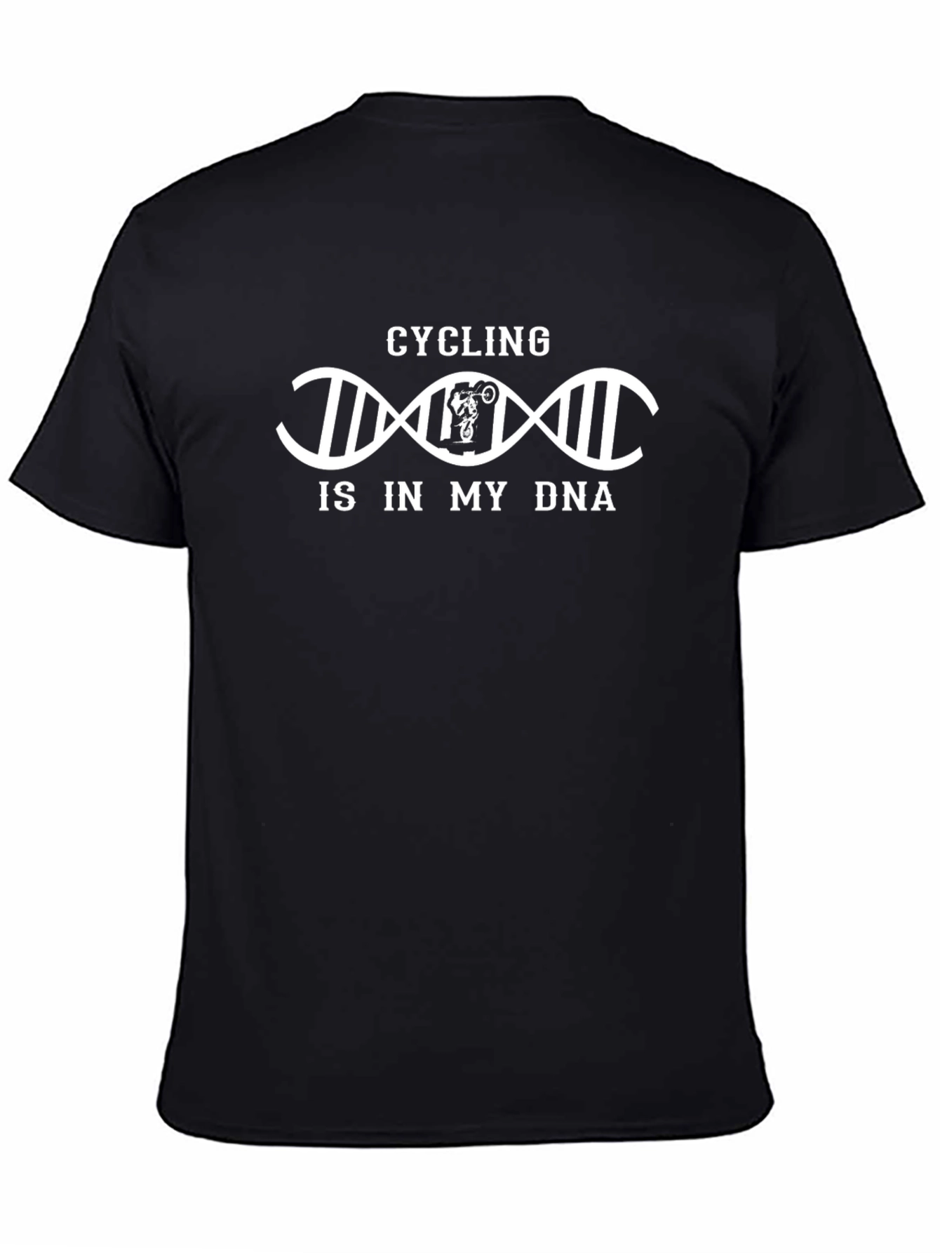 Cycling DNA Graphic Tee - Black Cotton T-Shirt