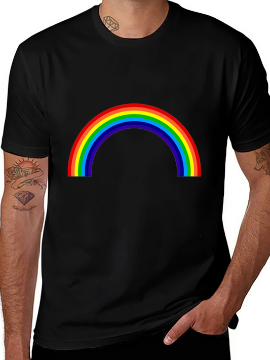 Rainbow Graphic T-Shirt - Black Cotton Tee