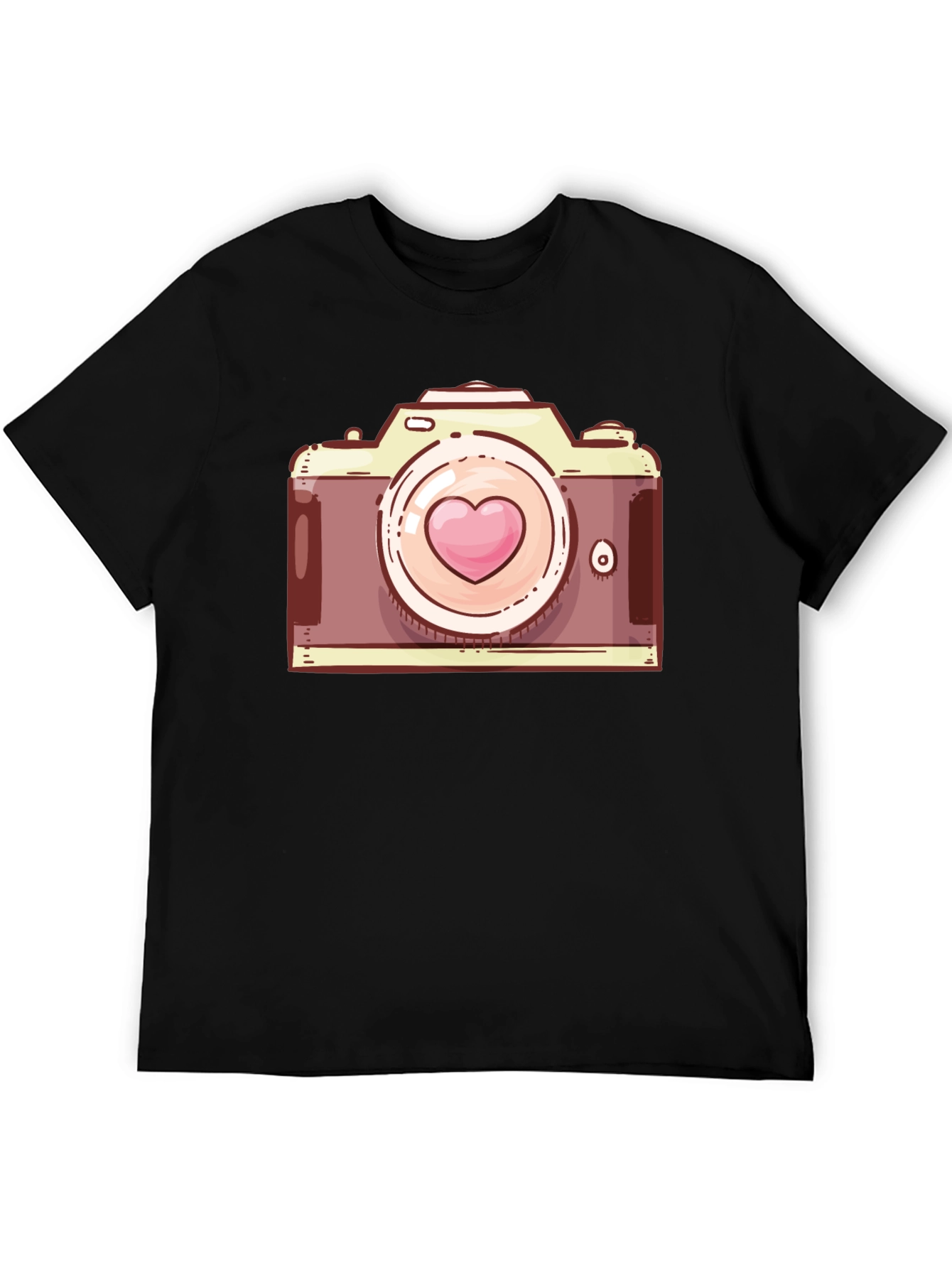 Heart Camera Graphic T-Shirt - Casual Style
