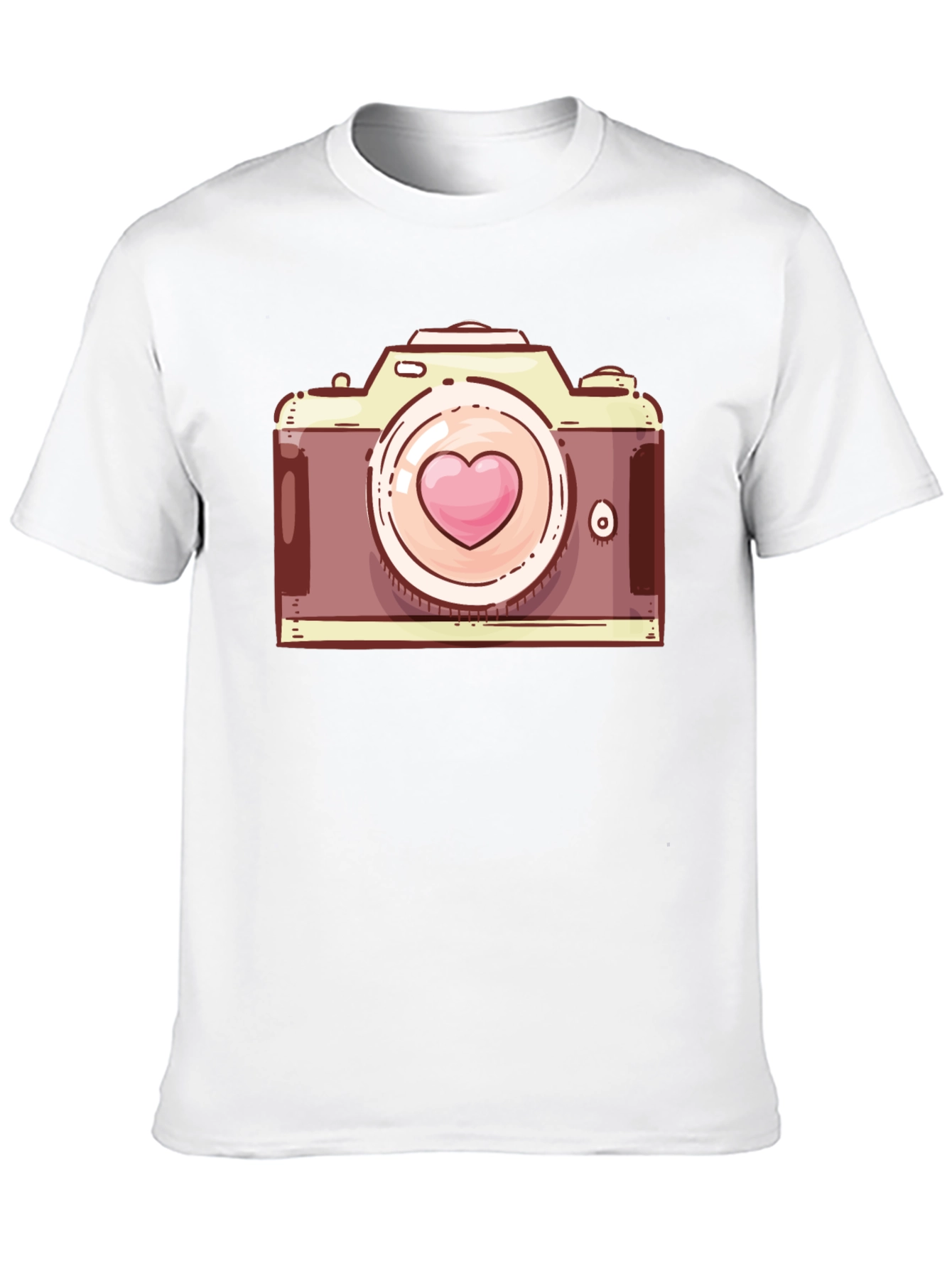 Heart Camera Graphic T-Shirt - Casual Style