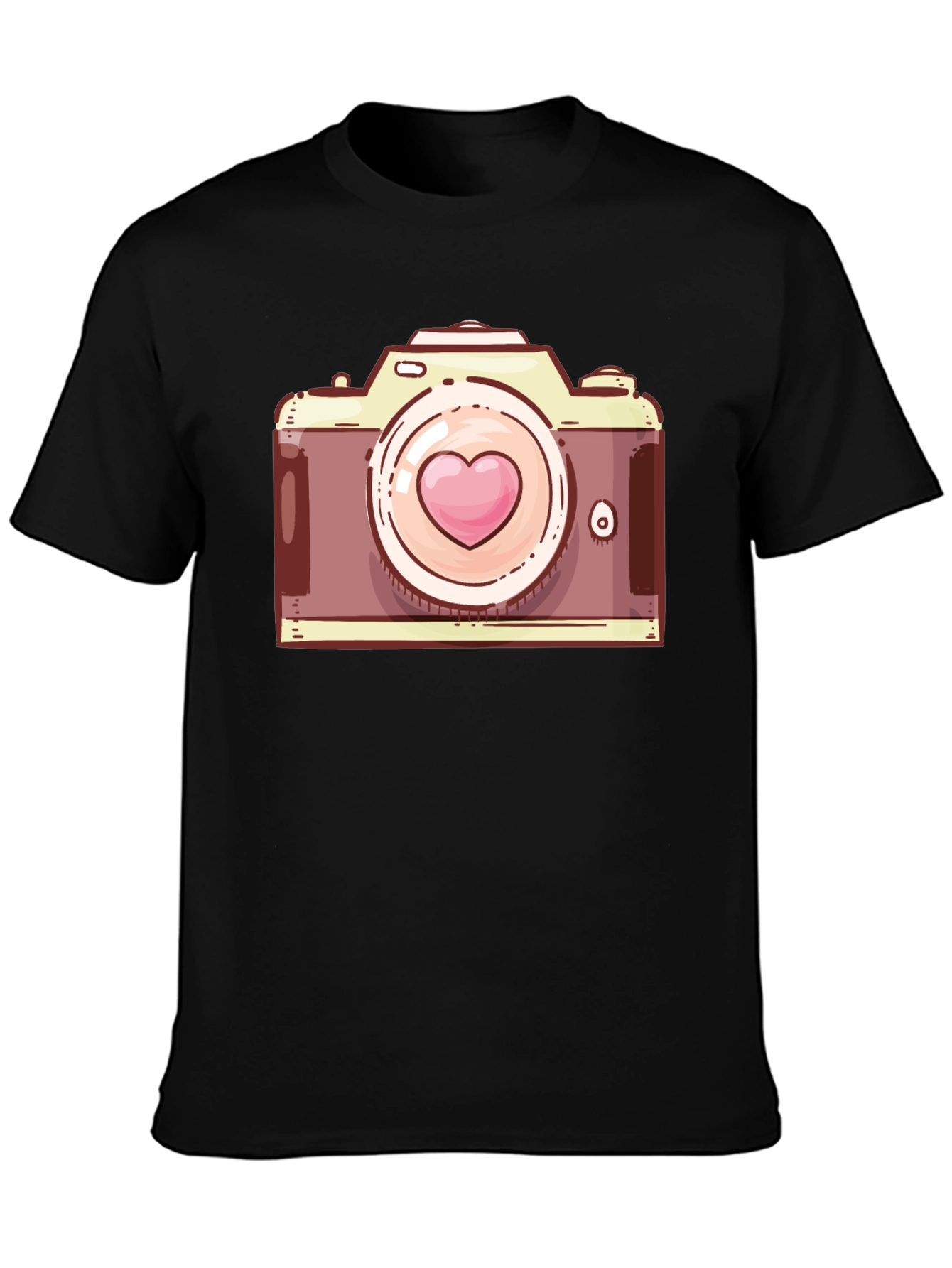 Heart Camera Graphic T-Shirt - Casual Style