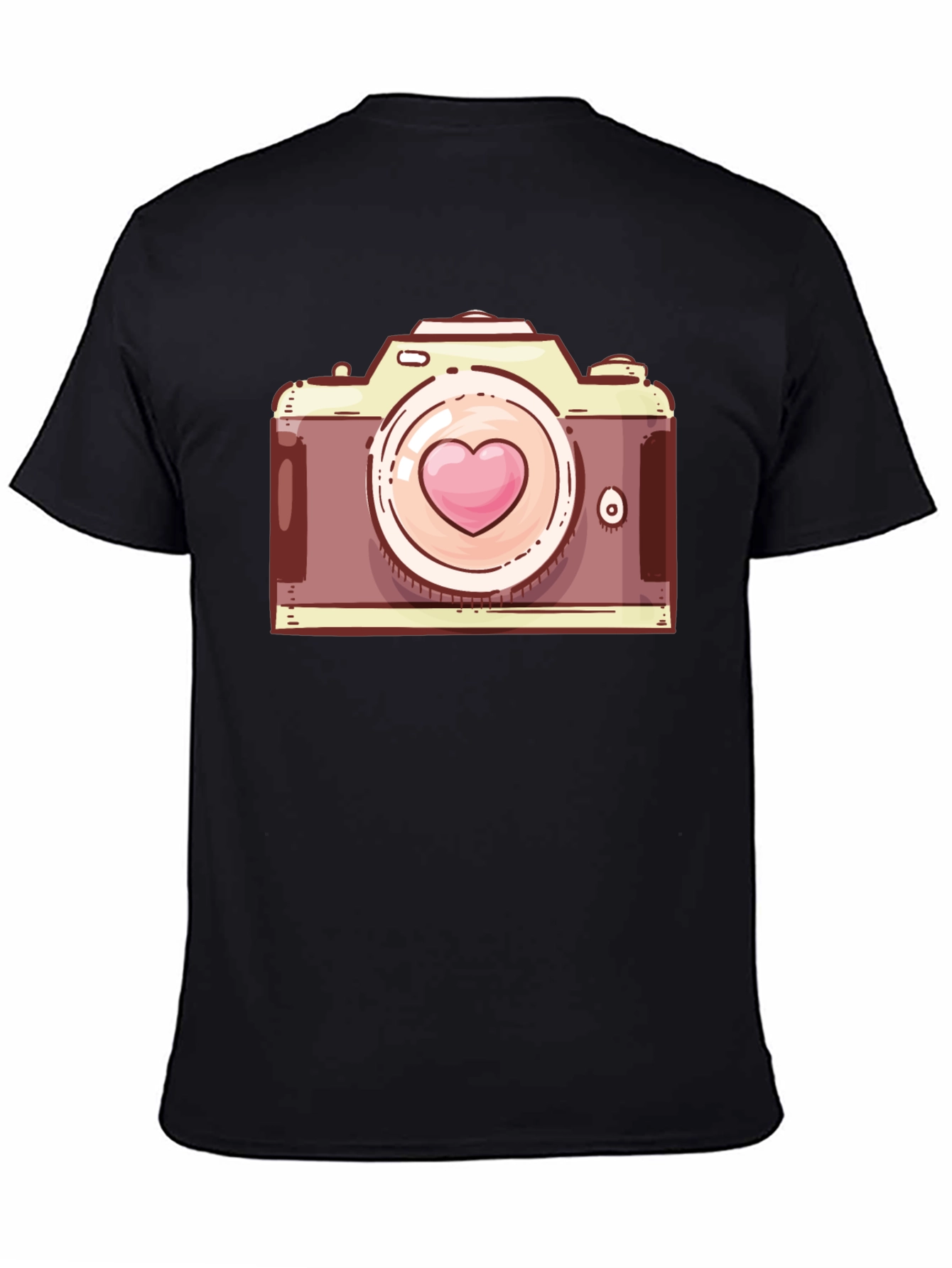 Heart Camera Graphic T-Shirt - Casual Style