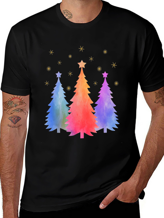 Watercolor Christmas Trees Graphic Tee