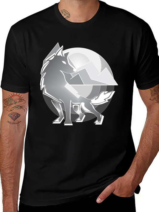 Wolf Moon Graphic T-Shirt - Cool Mens Black Tee