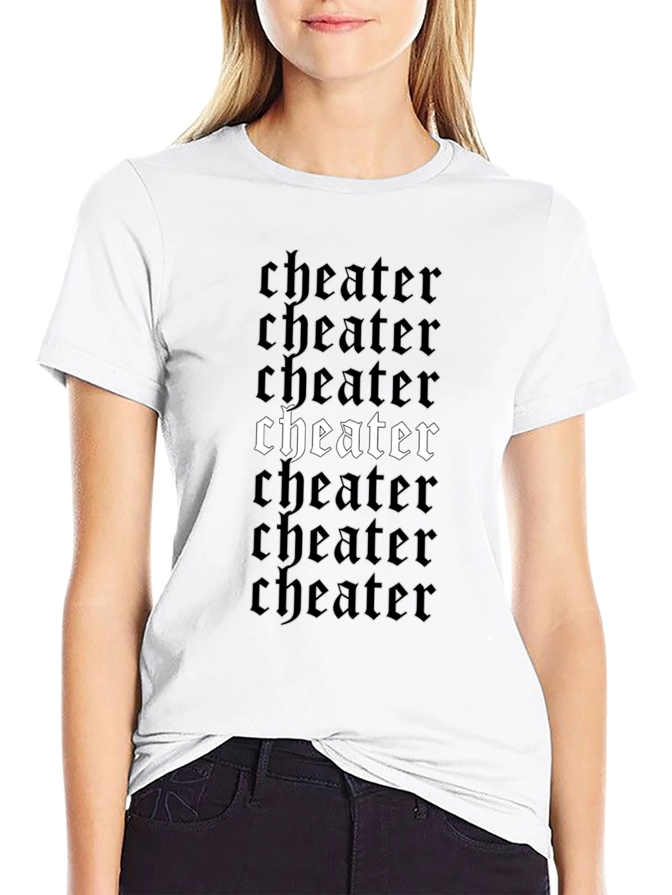 Cheater Graphic T-Shirt Black Cotton Tee for Men