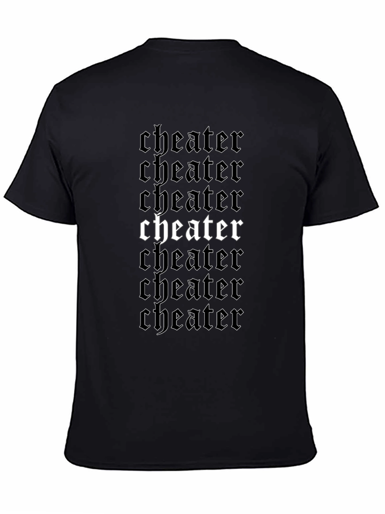 Cheater Graphic T-Shirt Black Cotton Tee for Men
