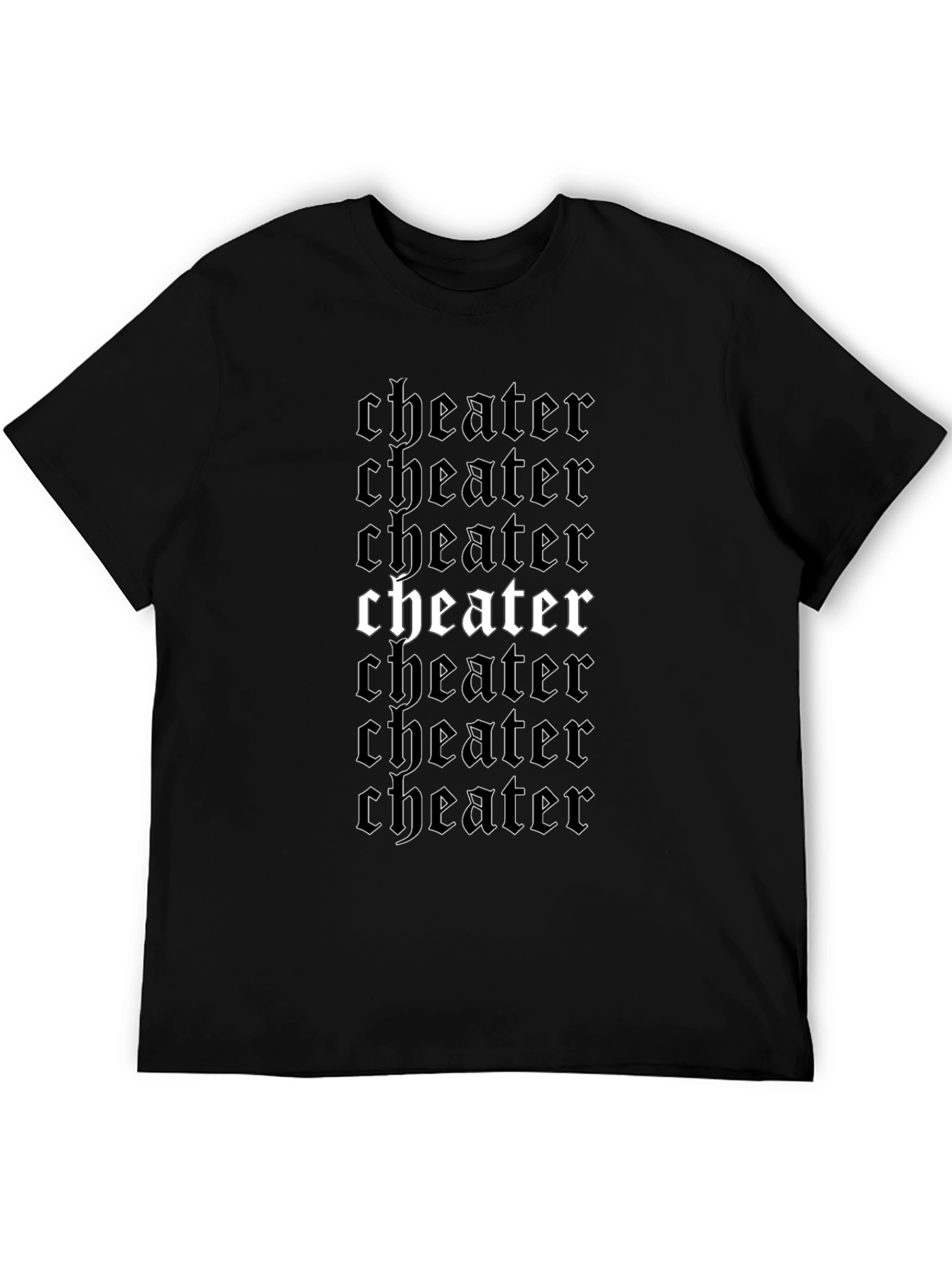 Cheater Graphic T-Shirt Black Cotton Tee for Men