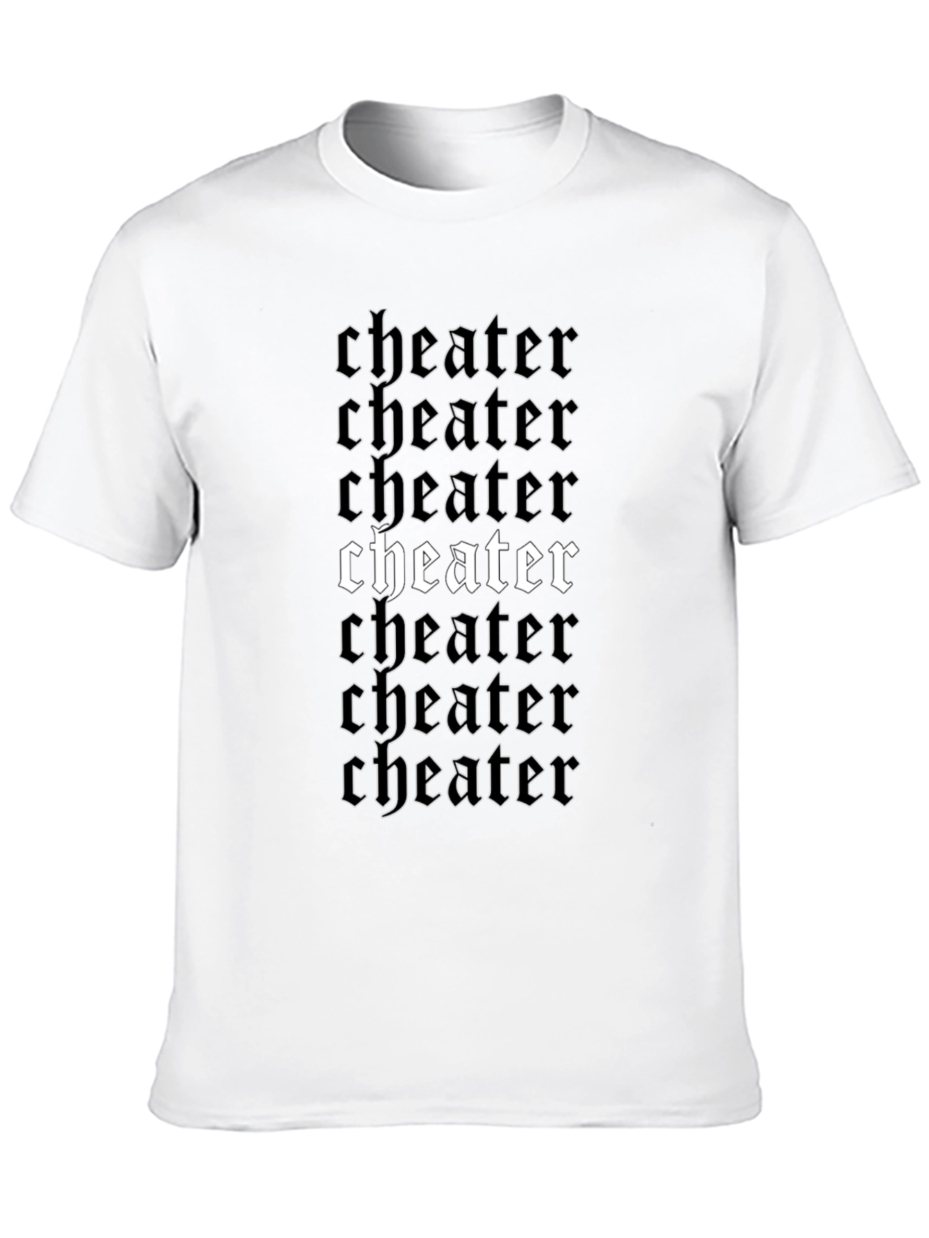 Cheater Graphic T-Shirt Black Cotton Tee for Men