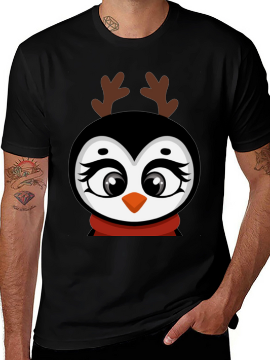 Festive Penguin Reindeer T-Shirt