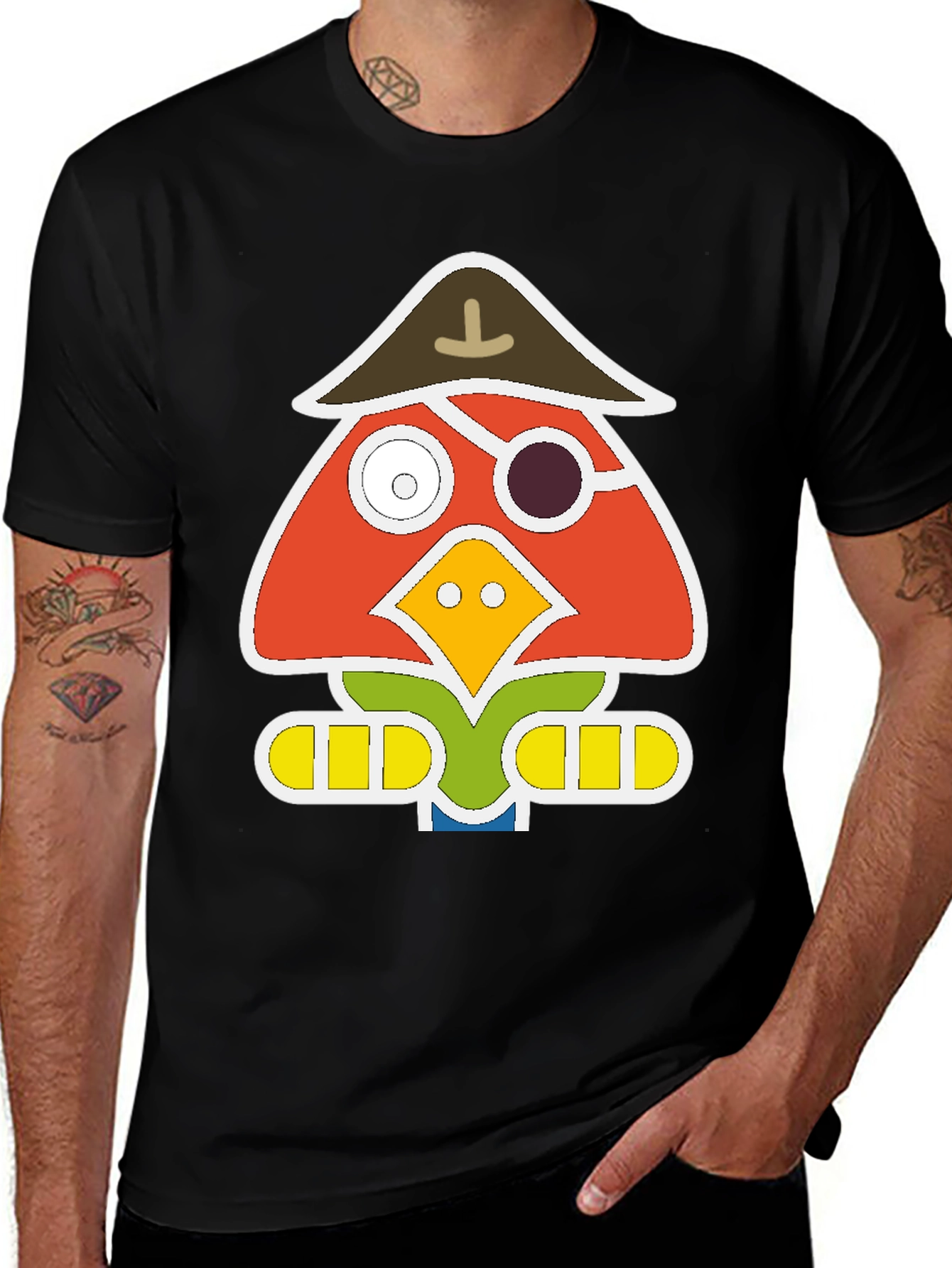 Pirate Bird Graphic T-Shirt - Unique Animal Tee
