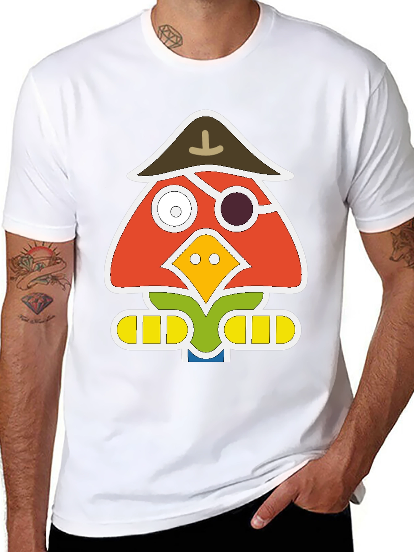 Pirate Bird Graphic T-Shirt - Unique Animal Tee