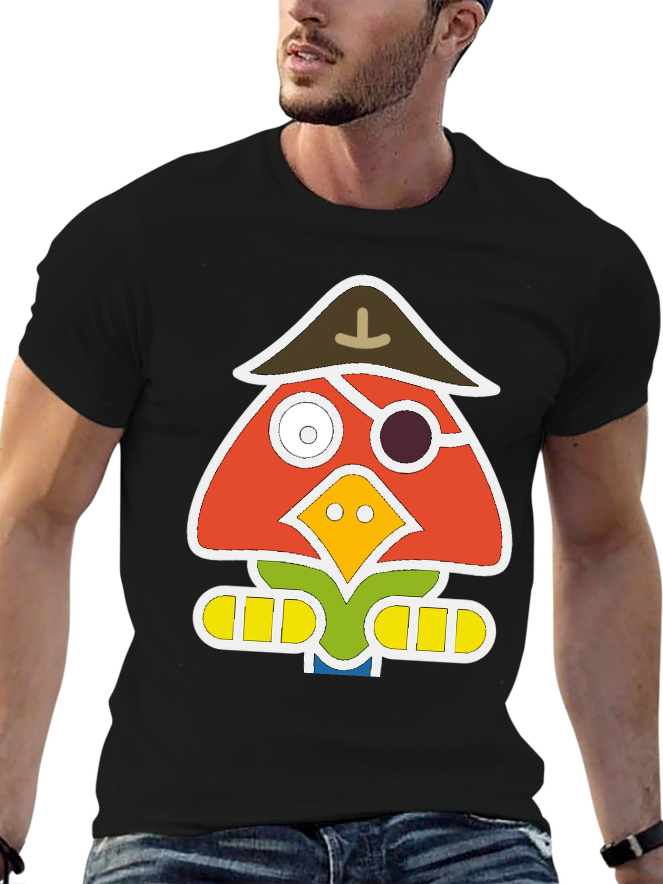 Pirate Bird Graphic T-Shirt - Unique Animal Tee