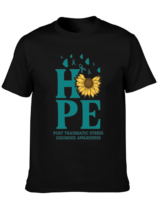 HOPE PTSD Awareness T-Shirt Sunflower Graphic