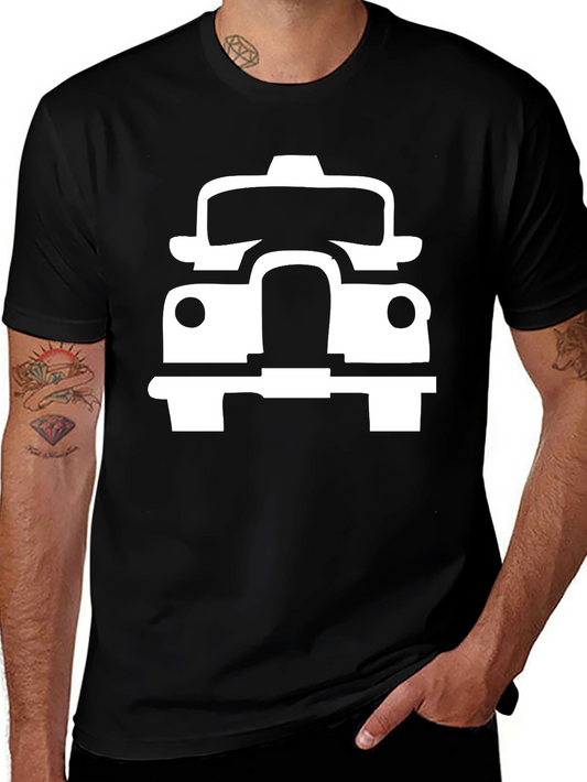 Taxi T-Shirt - Black Cotton Tee - Unique Taxi Graphic