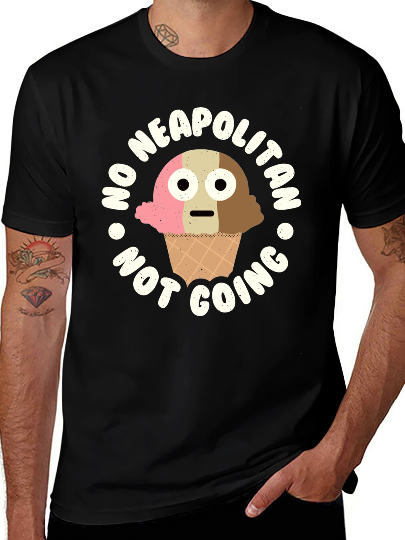 Funny Neapolitan Ice Cream Graphic T-Shirt