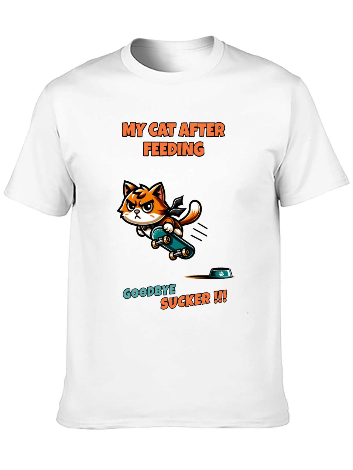 My Cat After Feeding Black T-Shirt