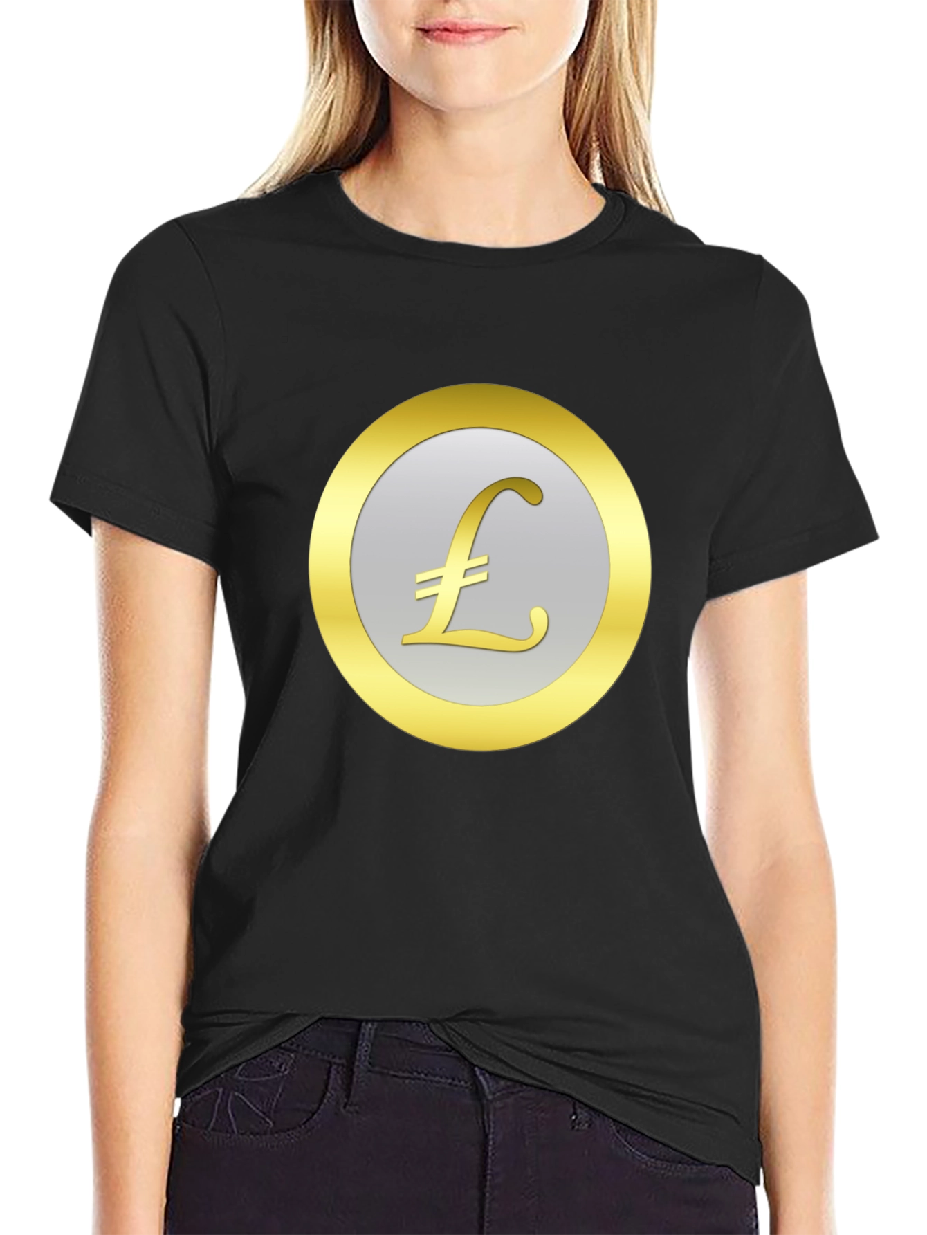 Pound Sign Graphic Tee - Black Cotton T-Shirt