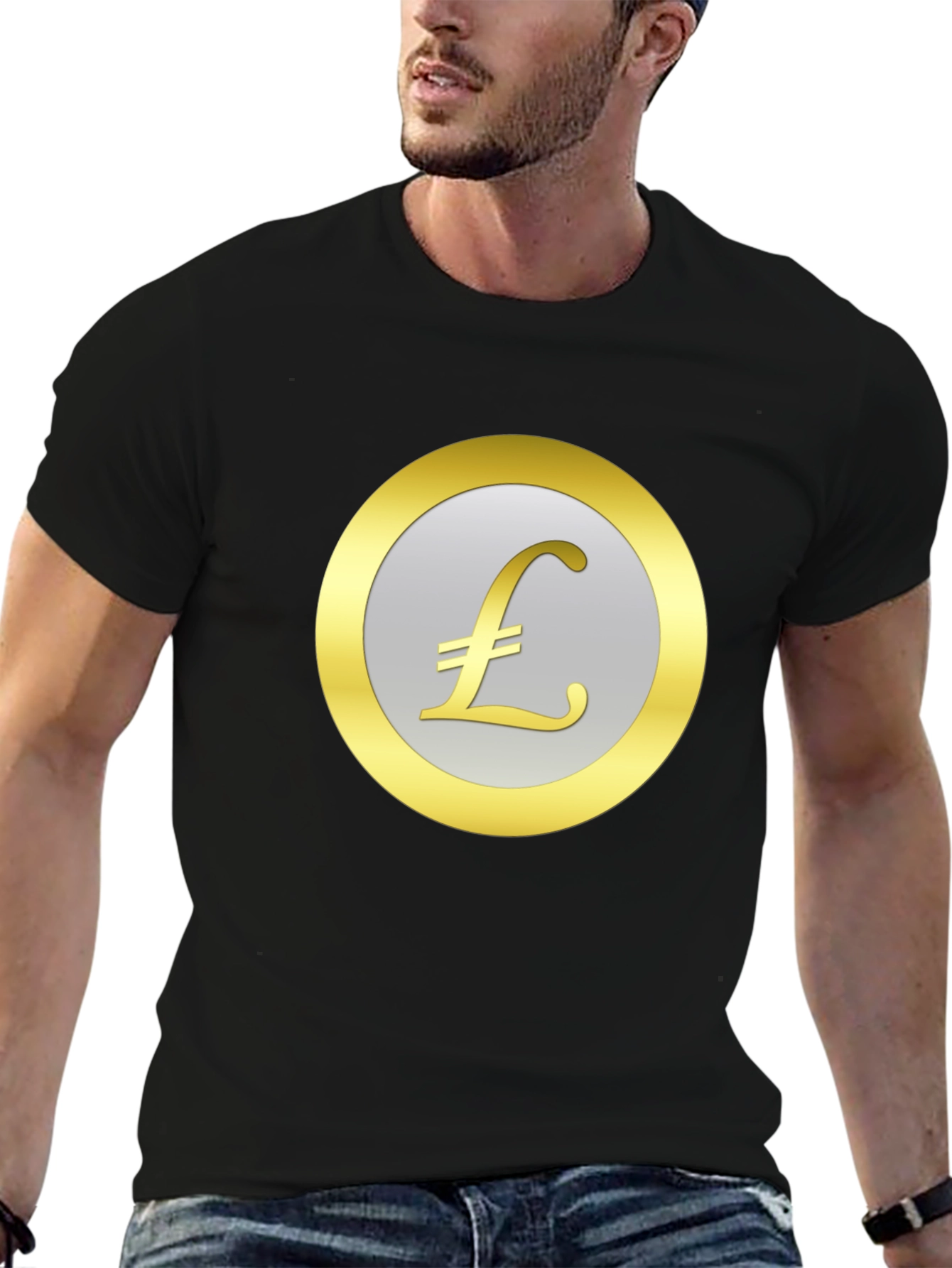 Pound Sign Graphic Tee - Black Cotton T-Shirt