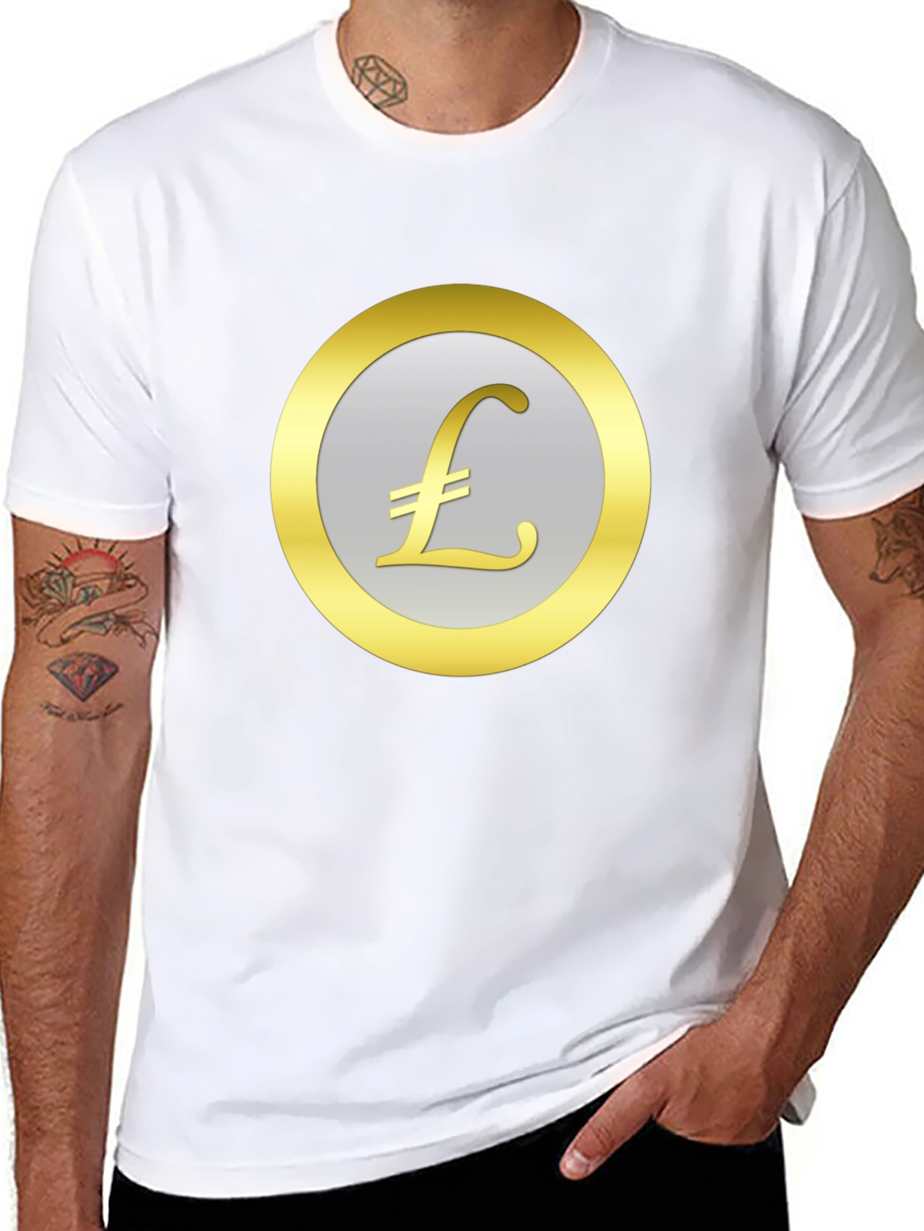 Pound Sign Graphic Tee - Black Cotton T-Shirt