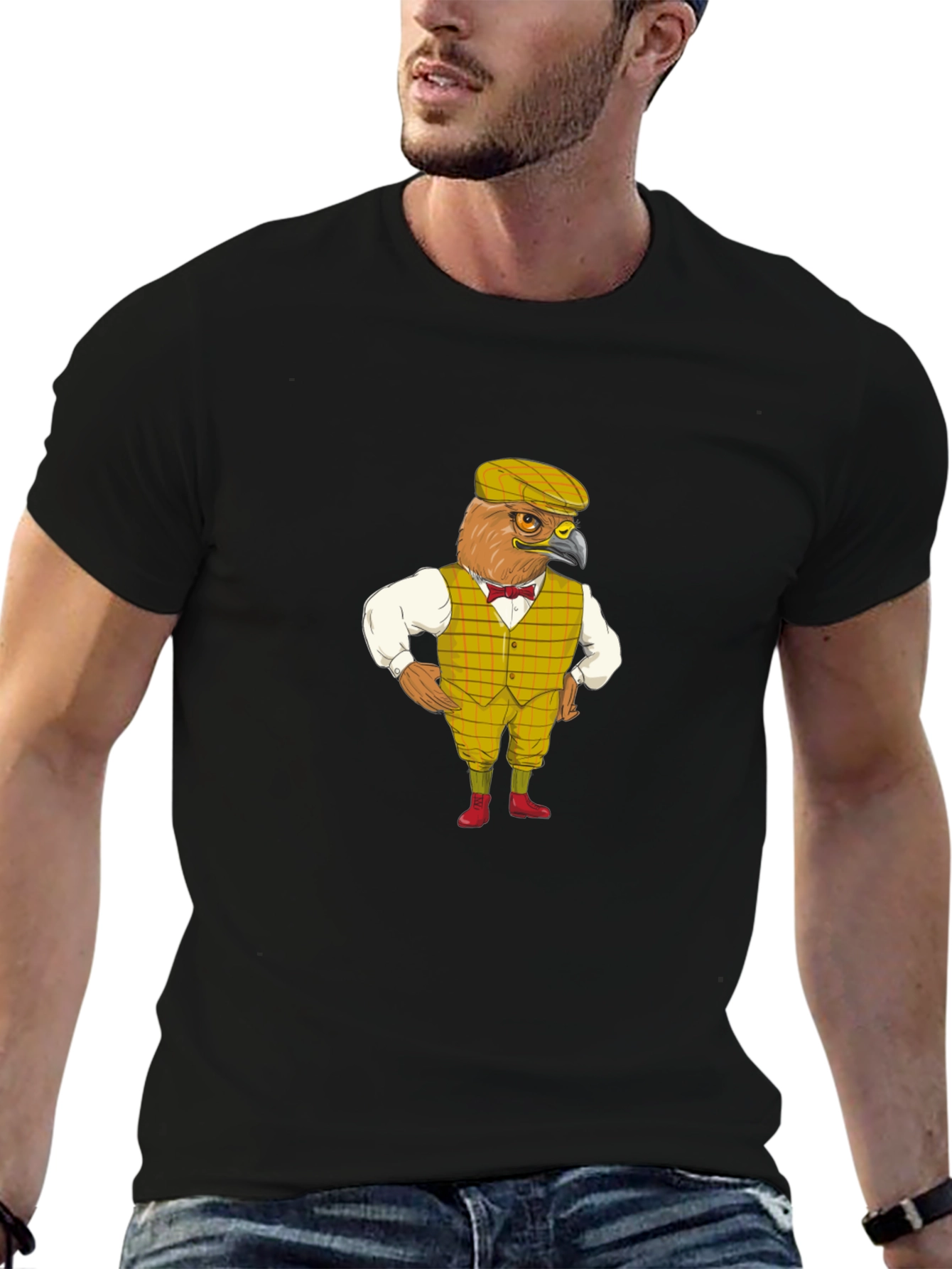 Funny Bird Gentleman Graphic T-Shirt