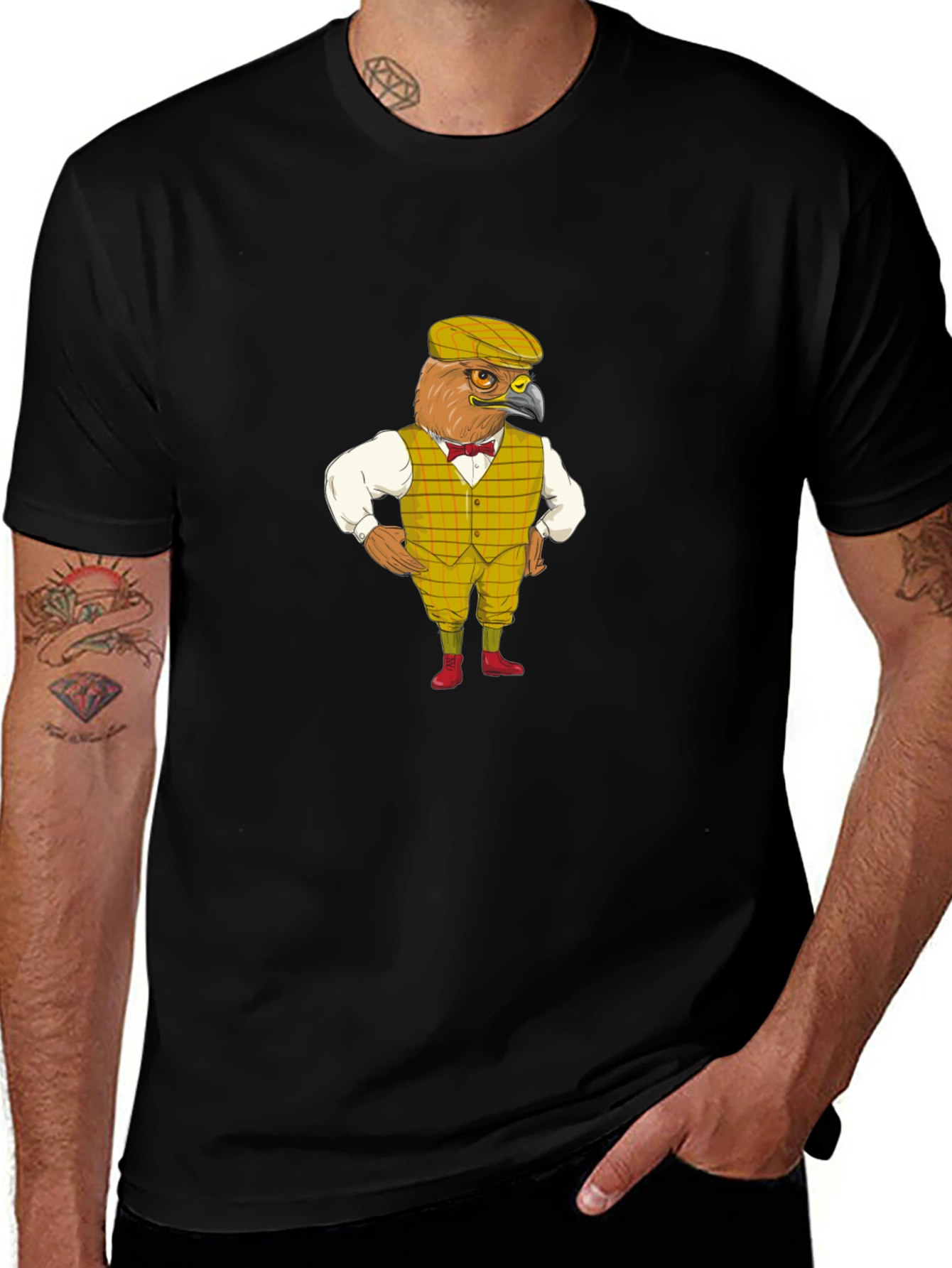 Funny Bird Gentleman Graphic T-Shirt