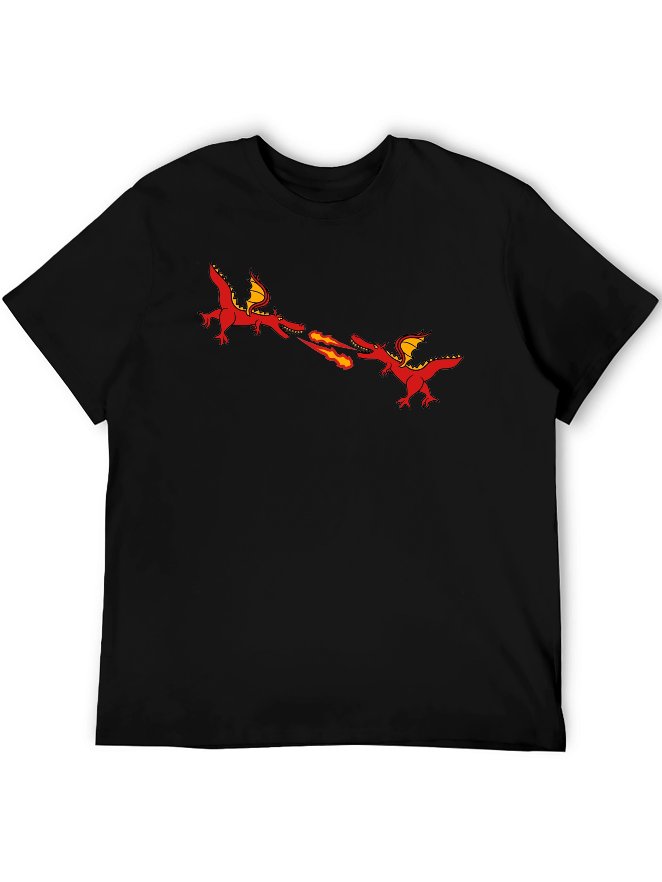 Dragon Fire Breath Graphic Black T-Shirt