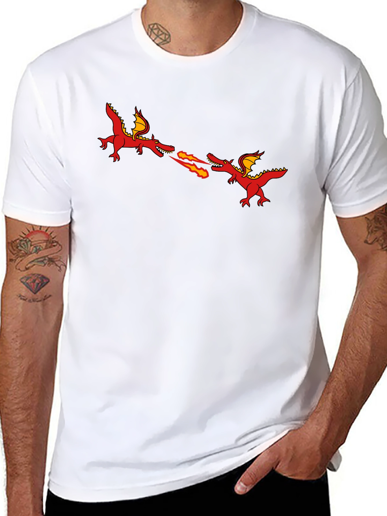 Dragon Fire Breath Graphic Black T-Shirt
