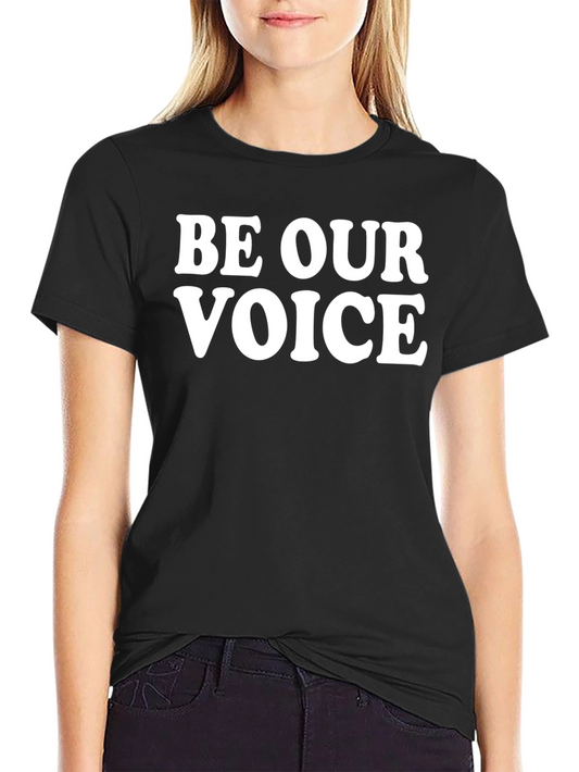 Be Our Voice Graphic Tee - Black Crew Neck T-Shirt