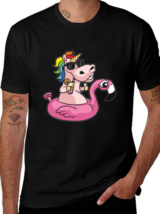Unicorn Flamingo Pool Party T-Shirt