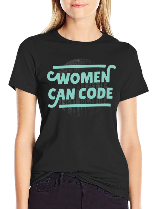 Women Can Code Graphic Tee - Black Cotton T-Shirt