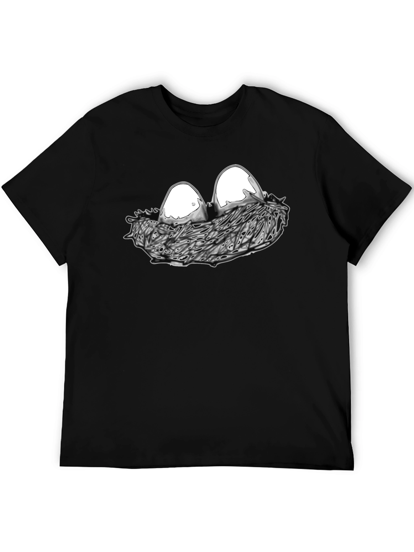Eggs in Nest Graphic Black T-Shirt