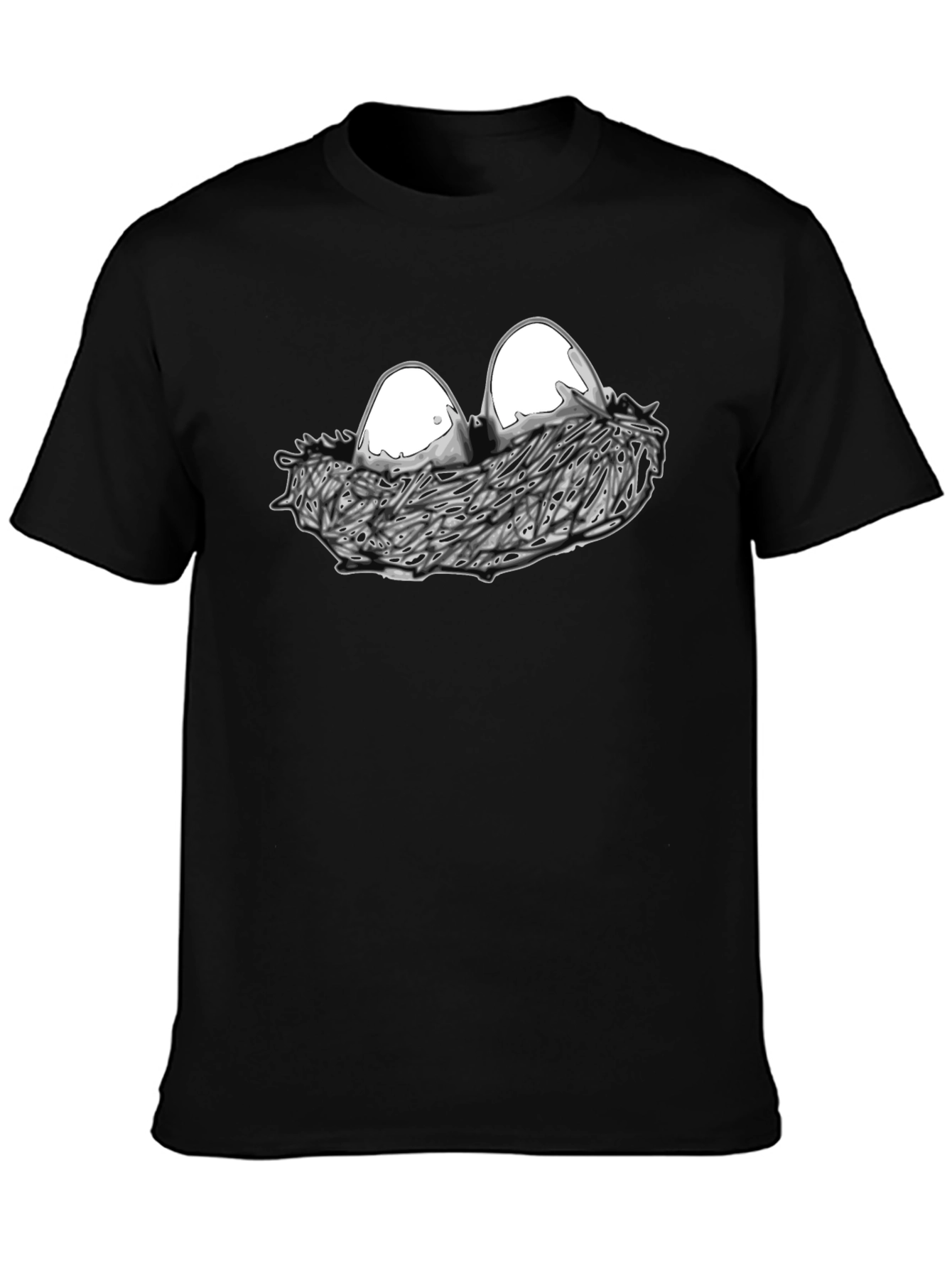 Eggs in Nest Graphic Black T-Shirt